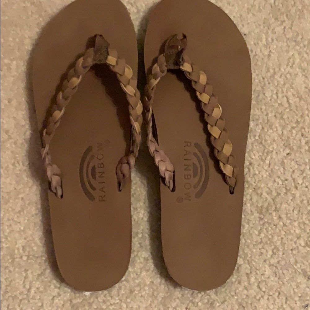 rainbow flip flops